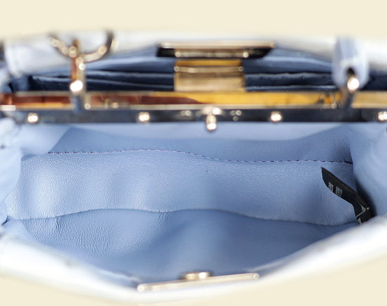 Fendi Light Blue Alligator Micro Peekaboo Mississippiensis Bag