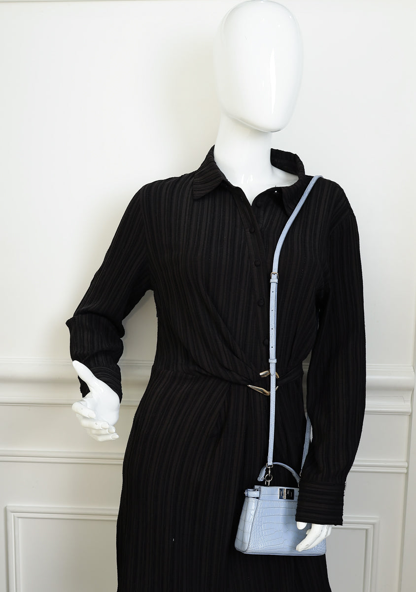 Fendi Light Blue Alligator Micro Peekaboo Mississippiensis Bag