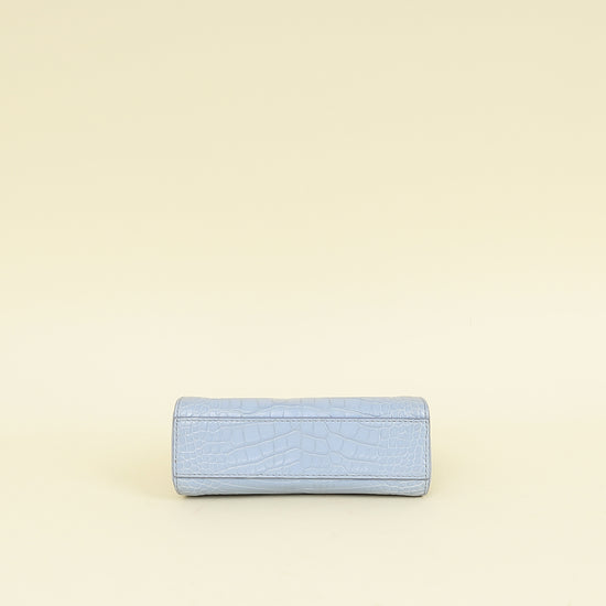 Fendi Light Blue Alligator Micro Peekaboo Mississippiensis Bag