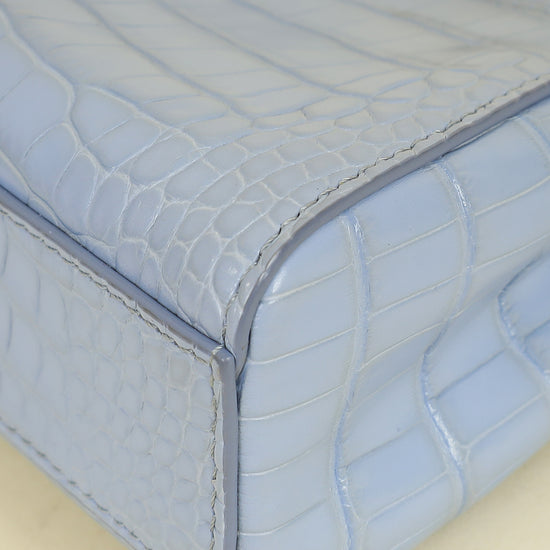 Fendi Light Blue Alligator Micro Peekaboo Mississippiensis Bag