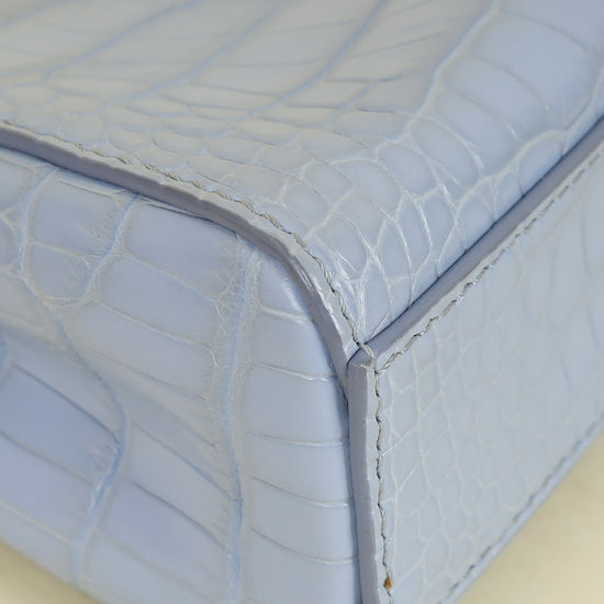 Fendi Light Blue Alligator Micro Peekaboo Mississippiensis Bag