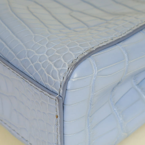 Fendi Light Blue Alligator Micro Peekaboo Mississippiensis Bag