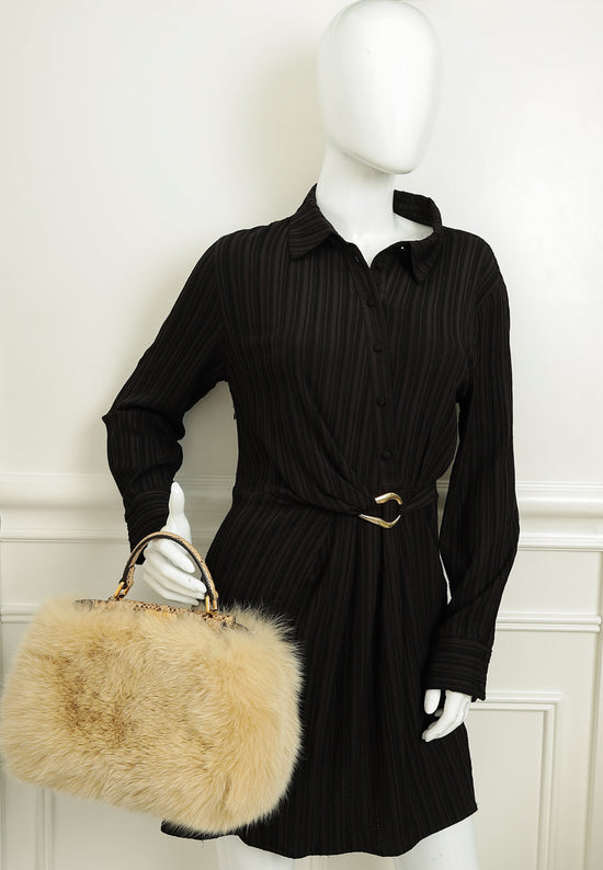 Fendi Bicolor Peekaboo Mini Fox Fur Python Bag-Fendi-THE CLOSET