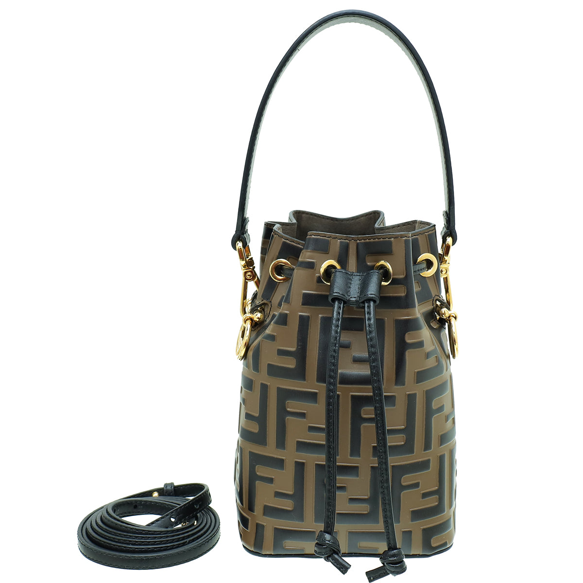 Fendi Bicolor FF Zucca Embossed Mon Tresor Mini Bucket Bag-Fendi-THE CLOSET