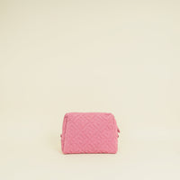 Fendi Lollypop Pink FF 1974 Embossed Medium Trapezoid Beauty Pouch