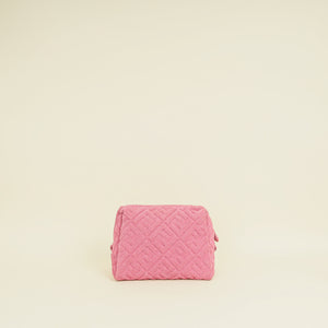 Fendi Lollypop Pink FF 1974 Embossed Medium Trapezoid Beauty Pouch
