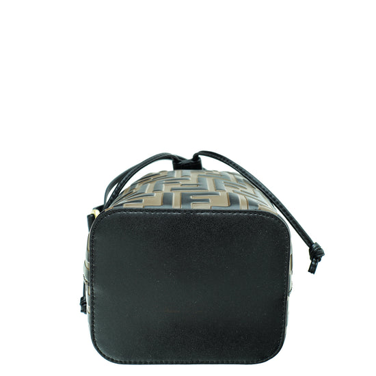 FENDI Mon Tresor Zucca Bucket Shoulder Bag Coated Canvas Leather