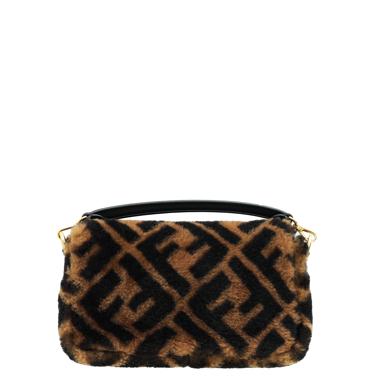 Fendi Bicolor FF Sheep Fur Mini Baguette Bag