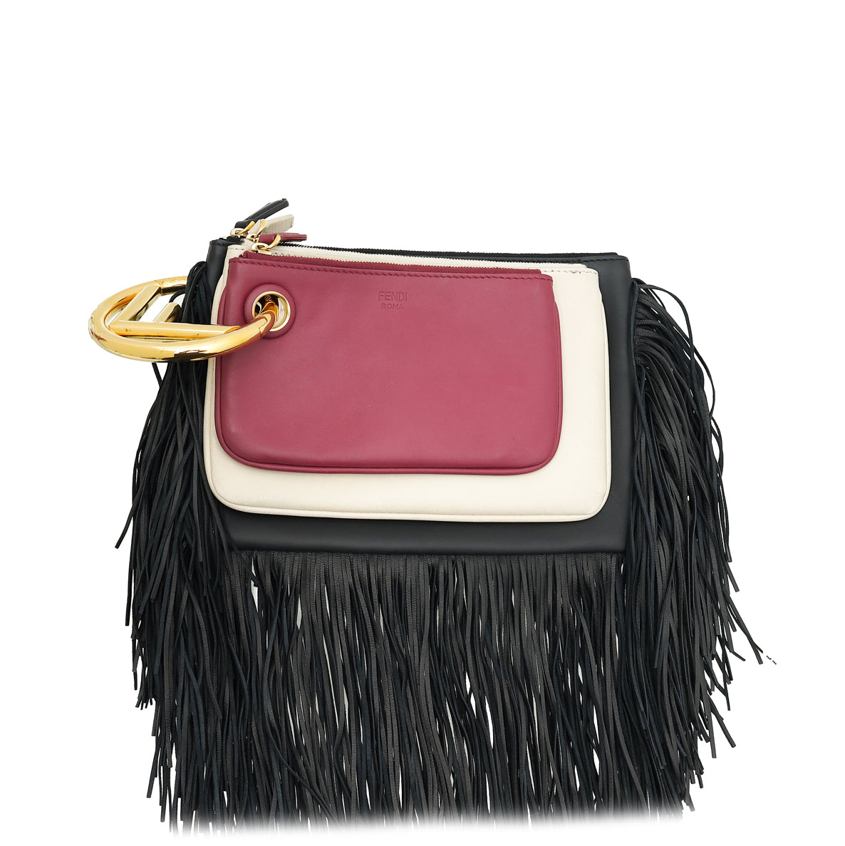 Fendi Tricolor Triplette Fringe Clutch-Fendi-THE CLOSET