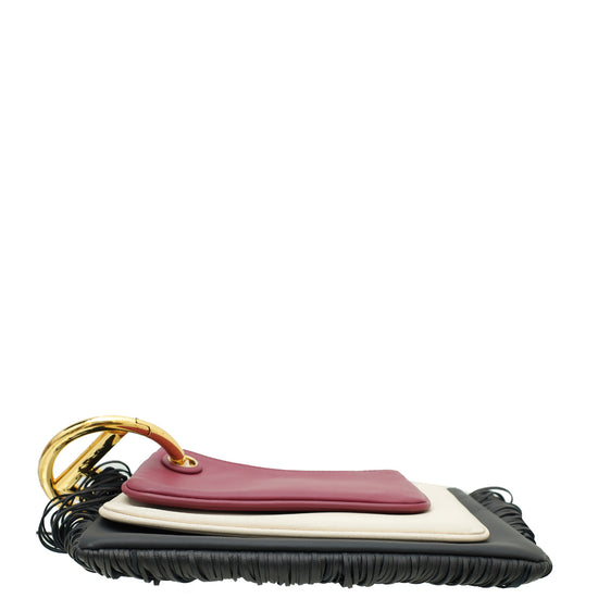 Fendi Tricolor Triplette Fringe Clutch