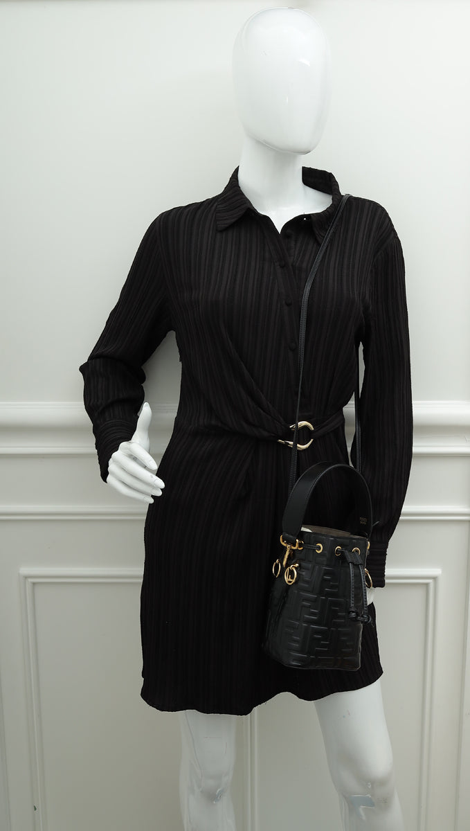 Fendi Black FF Embossed Mon Tresor Mini Bucket Bag-Fendi-THE CLOSET