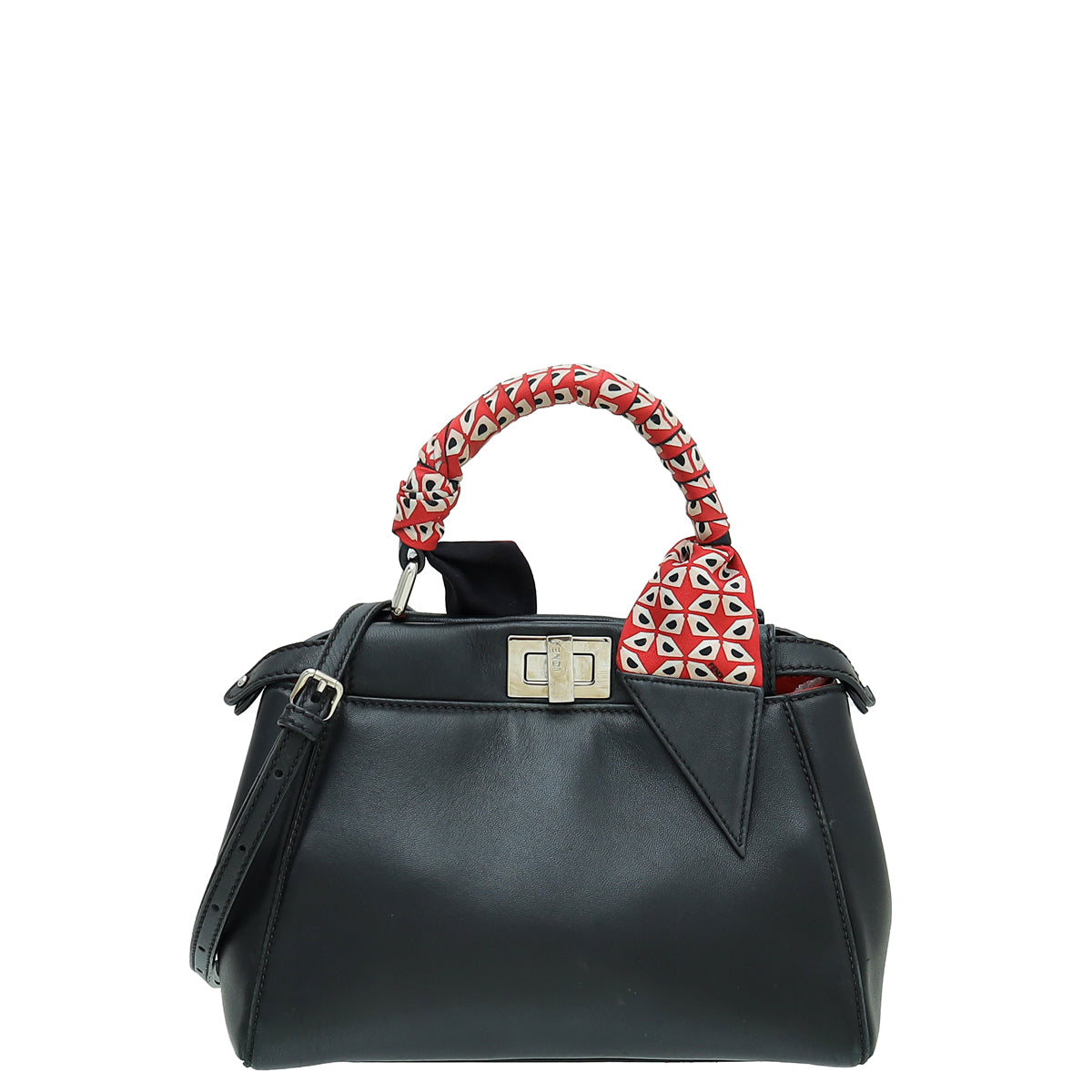 Fendi Black Peekaboo Bag W/ Twilly-Dolce & Gabbana-THE CLOSET