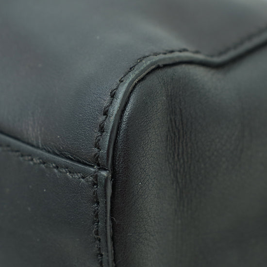 Fendi Black Mini Vitello Saddle Peekaboo Bag