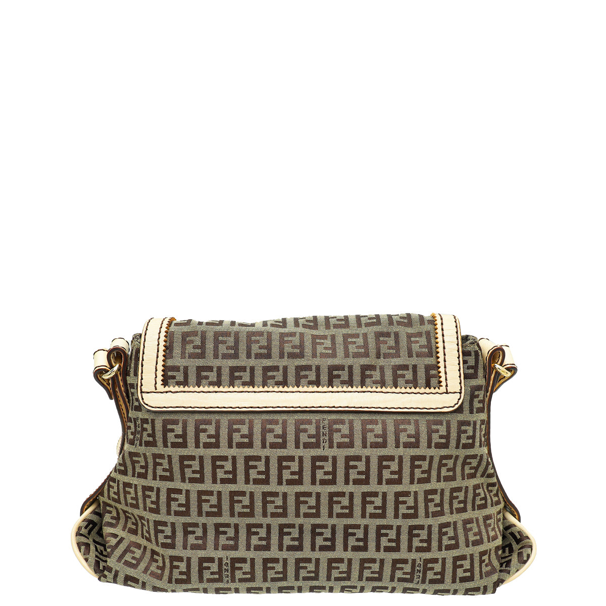 Fendi Bicolor Zucchino Flap Shoulder Bag-Fendi-THE CLOSET