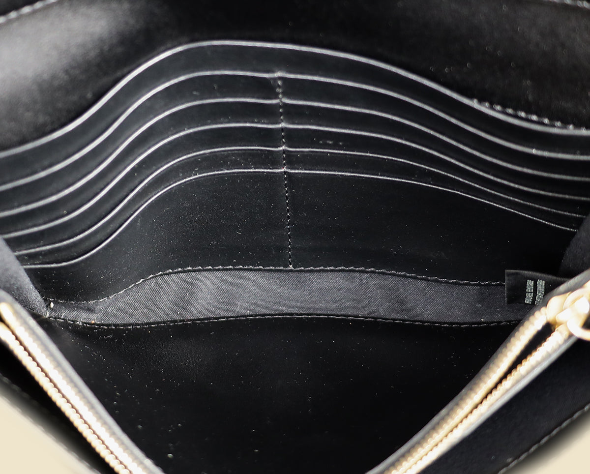 Fendi Black F Logo Wallet On Chain Clutch