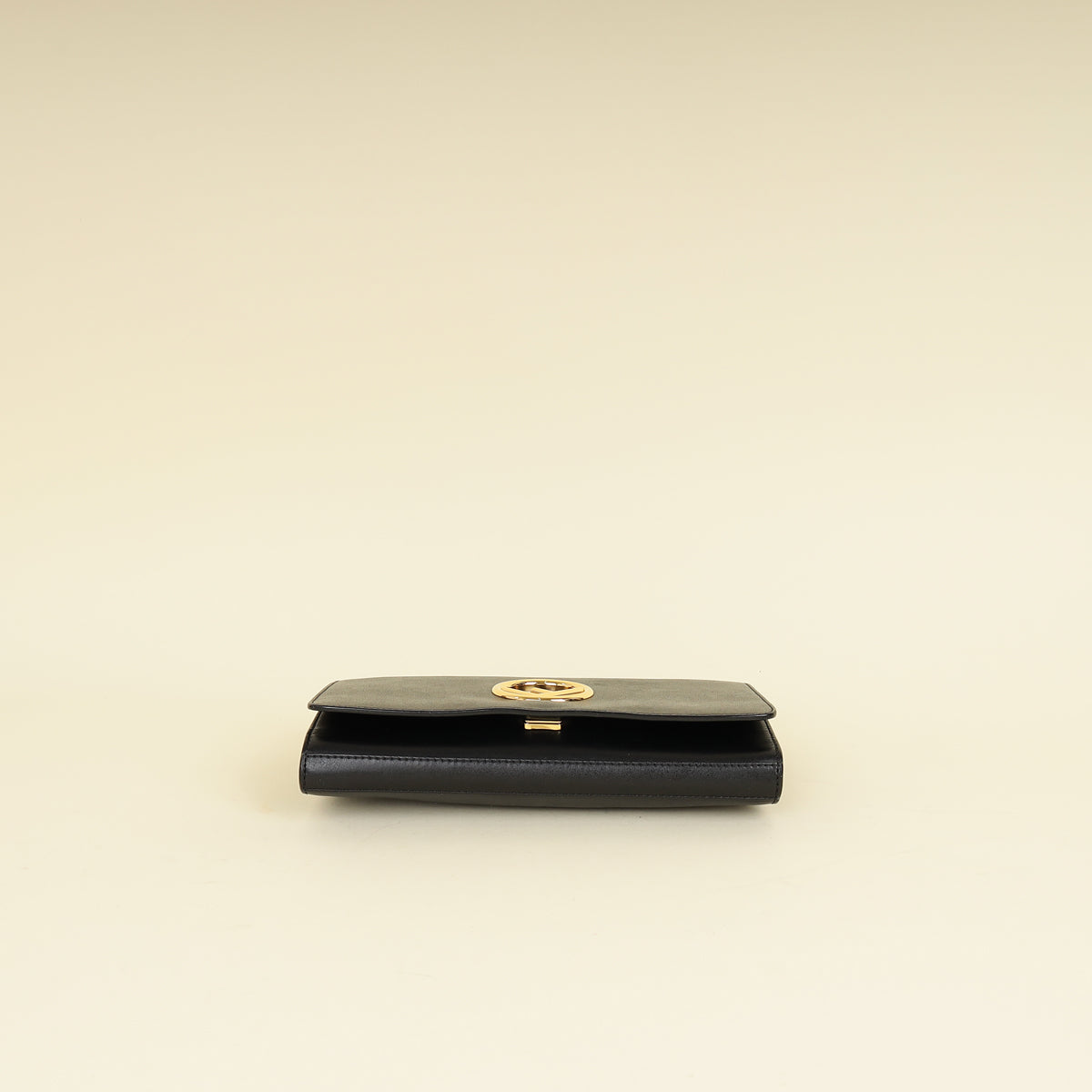 Fendi Black F Logo Wallet On Chain Clutch