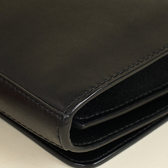 Fendi Black F Logo Wallet On Chain Clutch