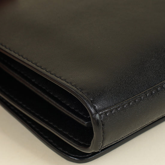 Fendi Black F Logo Wallet On Chain Clutch