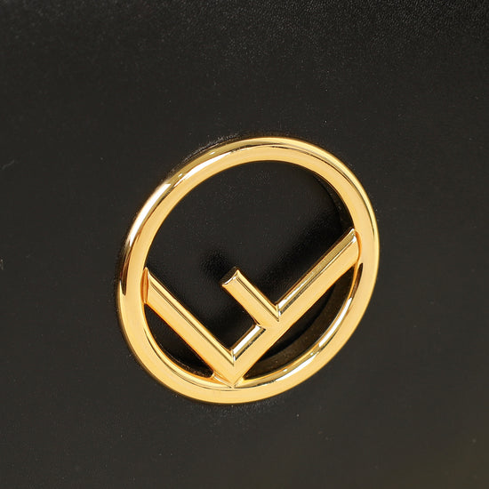 Fendi Black F Logo Wallet On Chain Clutch
