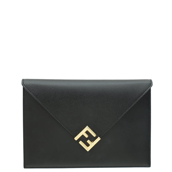 Fendi Black FF Diamonds Flat Pouch