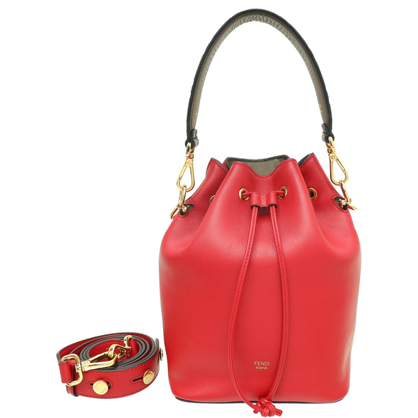 Fendi Red Mon Tresor Small Bucket Bag W Mini Strap You THE CLOSET