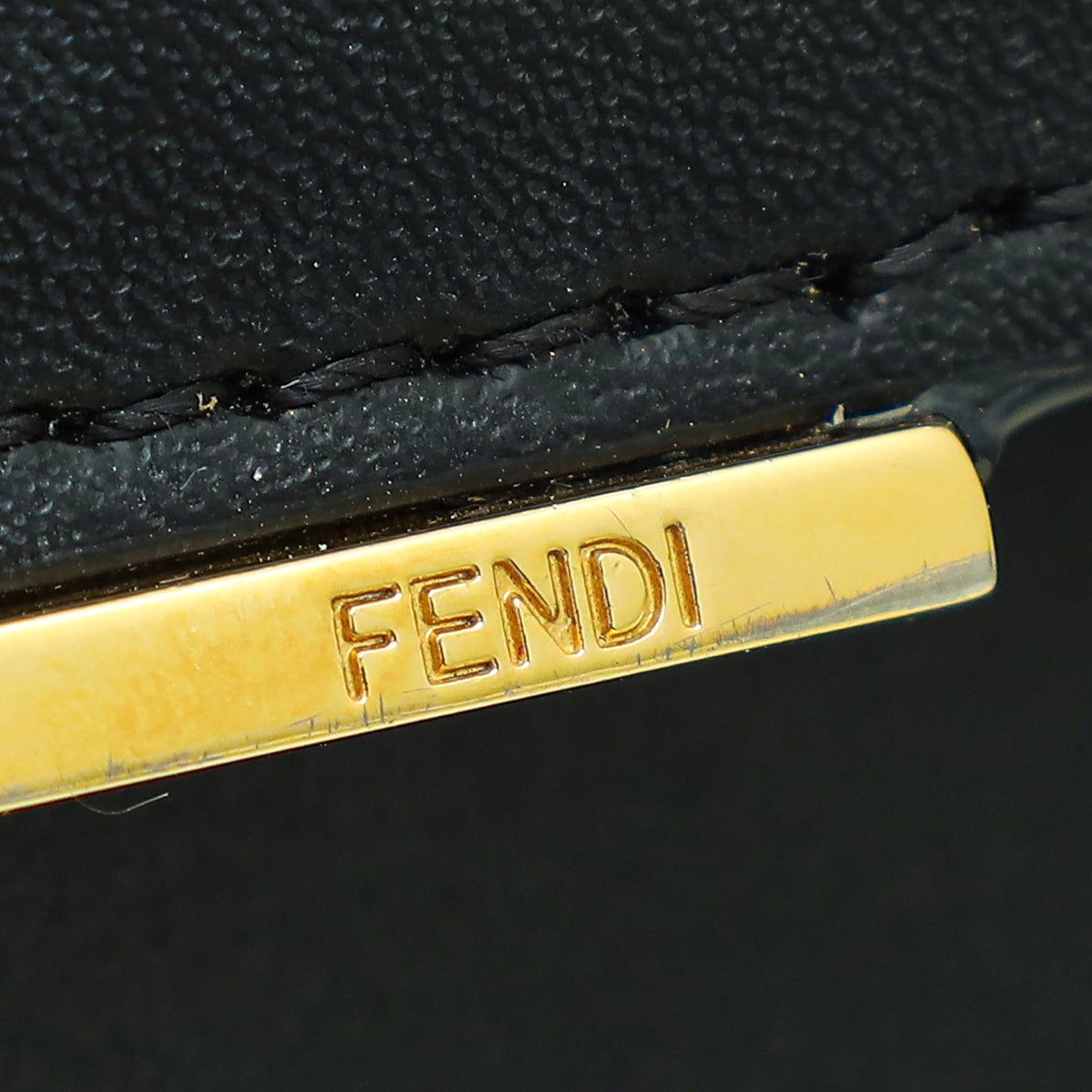 Fendi Black Fun Fair Metal Studded Tube Wallet on Chain