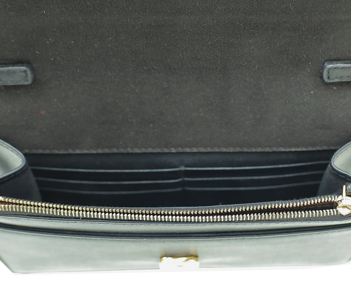 Fendi Black Fun Fair Metal Studded Tube Wallet on Chain