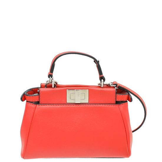 Fendi Red Peekaboo Micro Bag