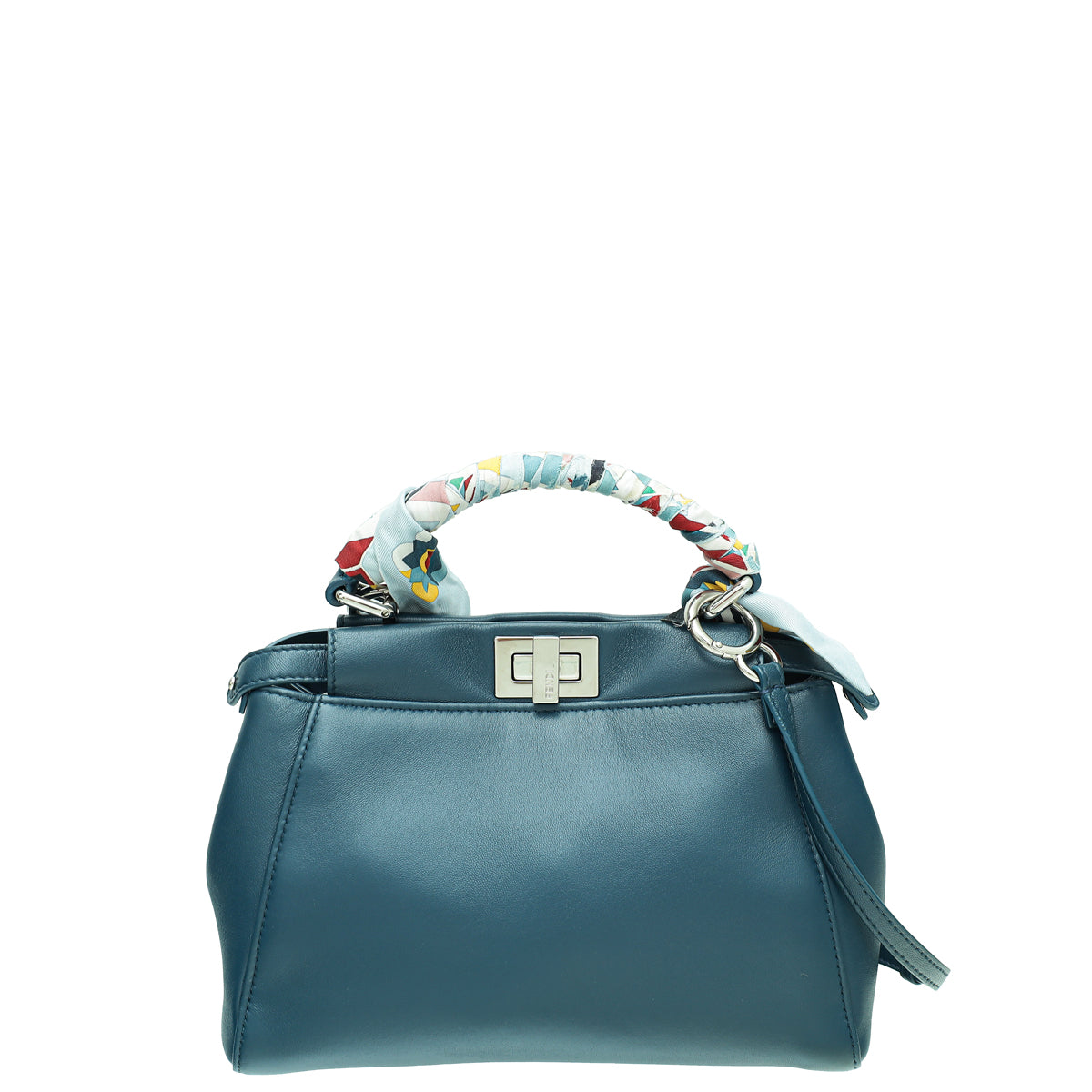 Fendi Blue Mini Peekaboo Bag W /Twilly-Fendi-THE CLOSET