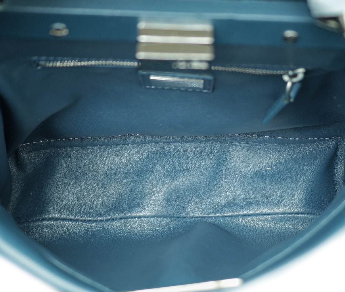 Fendi Blue Mini Peekaboo Bag W /Twilly