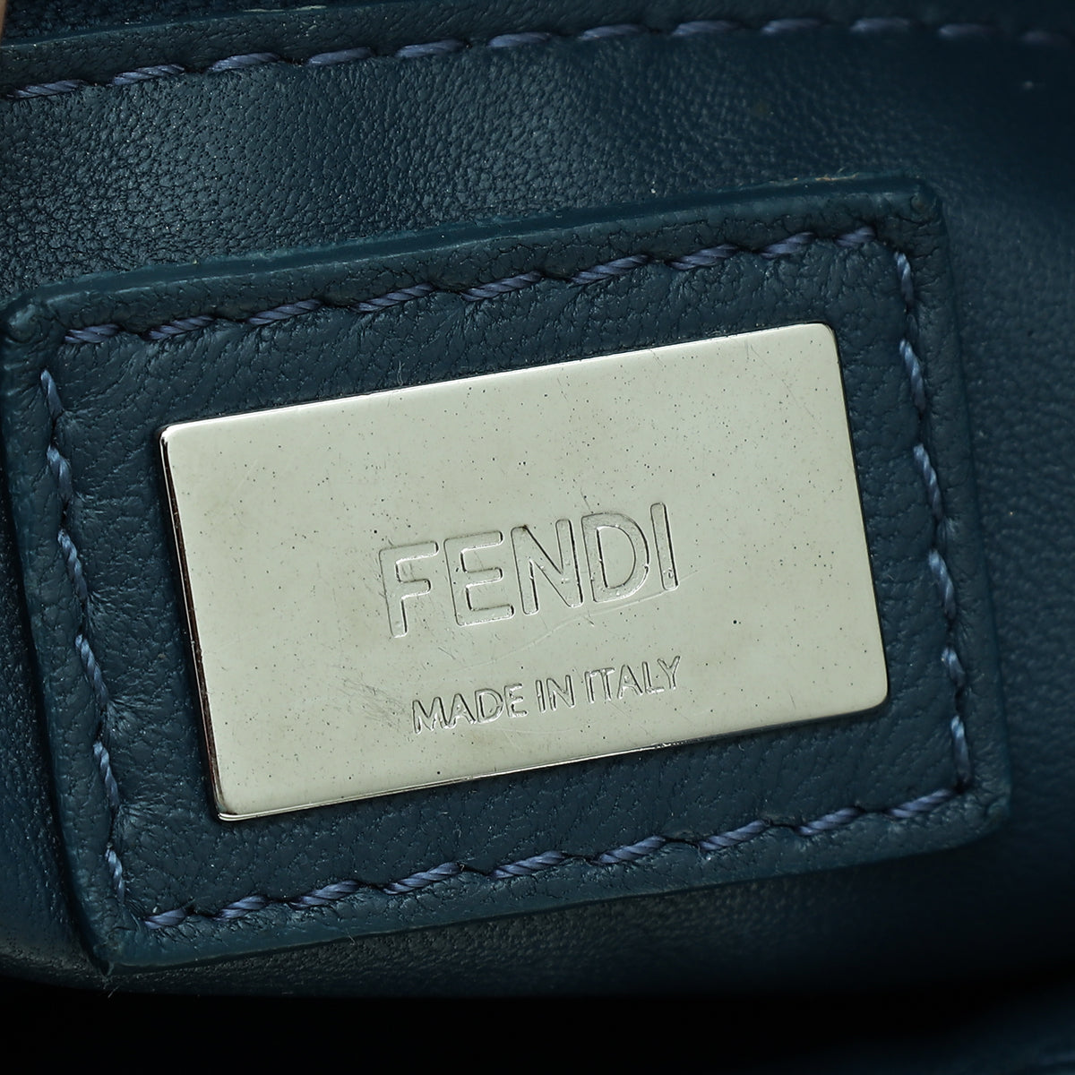 Fendi Blue Mini Peekaboo Bag W /Twilly