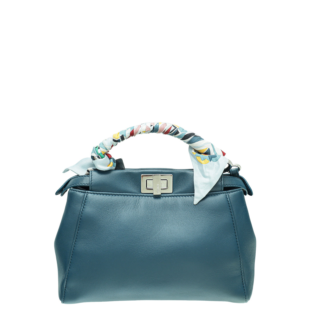 Fendi Blue Mini Peekaboo Bag W /Twilly