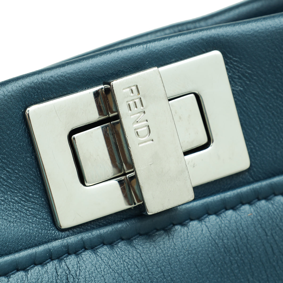 Fendi Blue Mini Peekaboo Bag W /Twilly