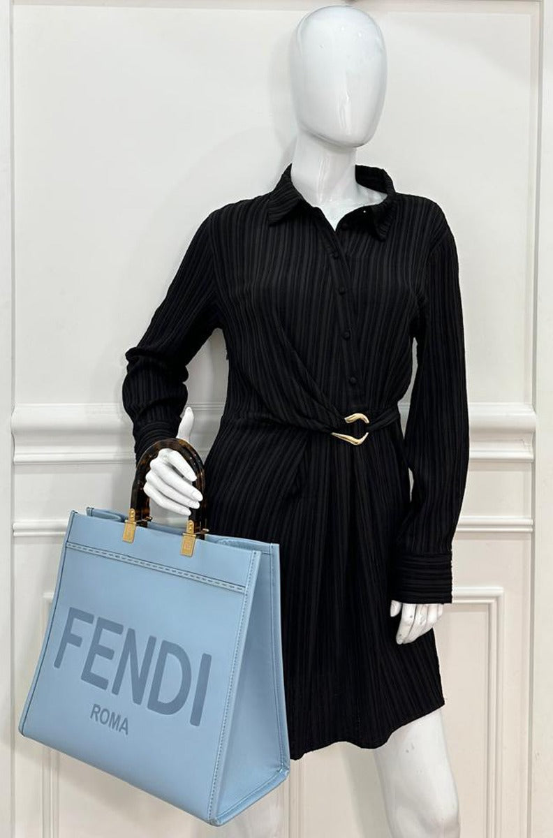 Fendi Sky Blue Sunshine “FENDI ROMA” Shopper Medium Bag