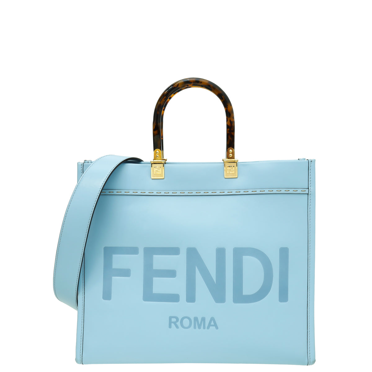 Fendi Sky Blue Sunshine “FENDI ROMA” Shopper Medium Bag