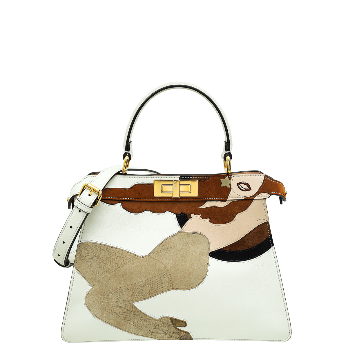 Fendi Multicolor Peekaboo ISeeU Girls Graphics Medium Bag-Fendi-THE CLOSET