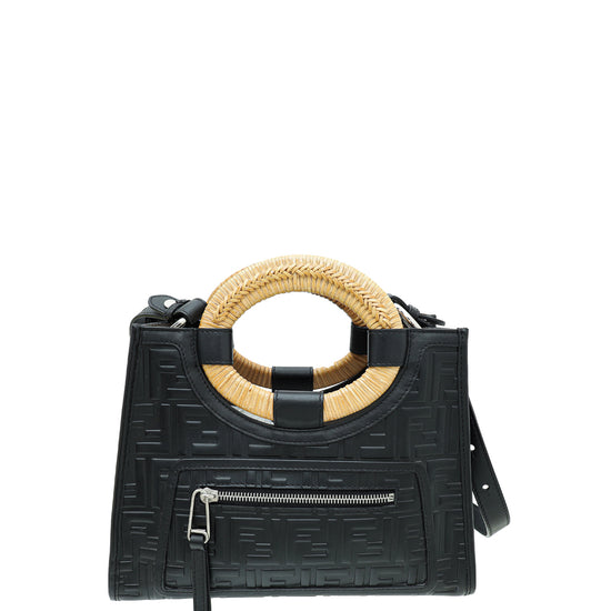 Fendi Black FF Embossed Runway Small Bag