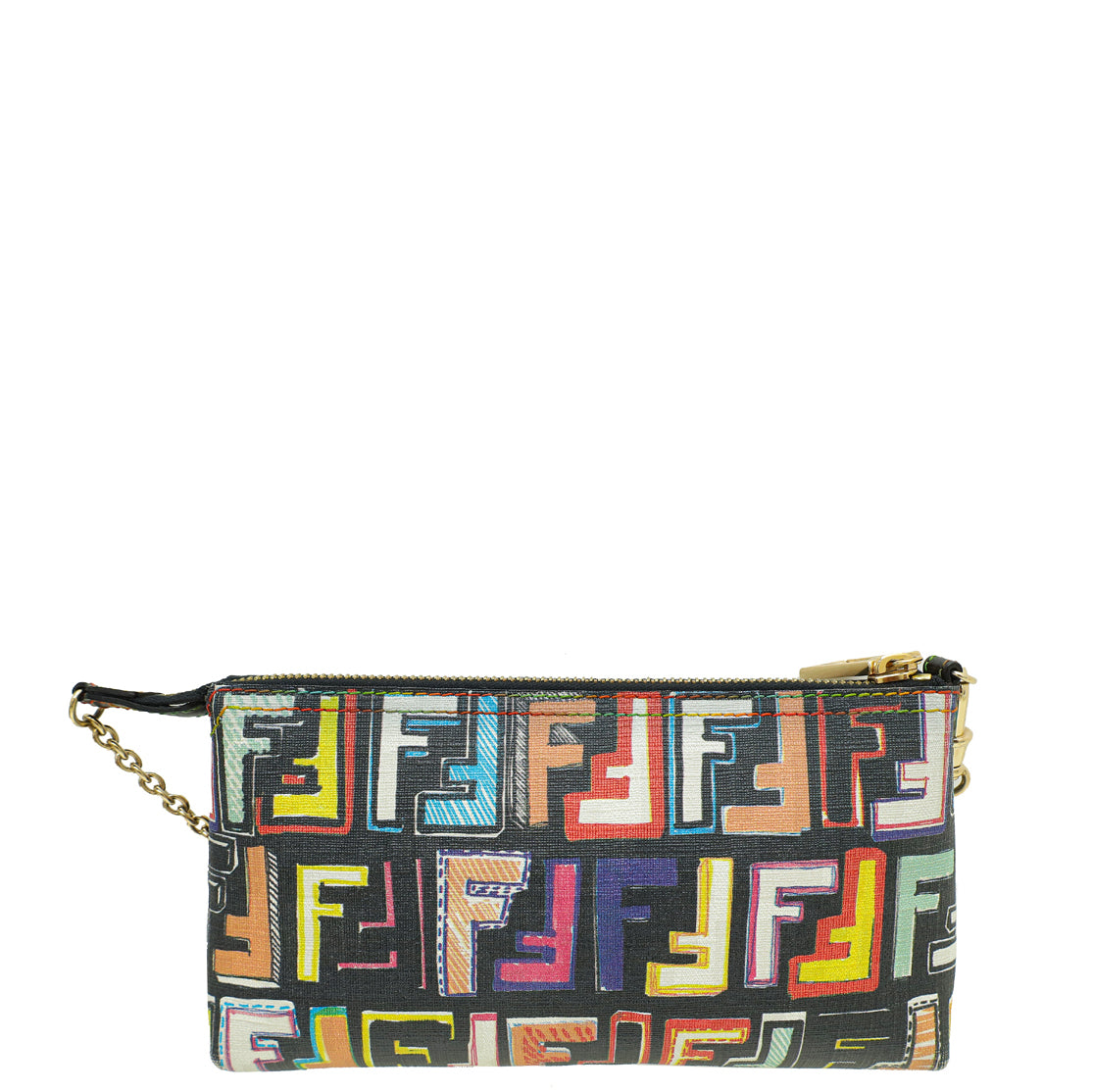 Fendi Black Multicolor Zucca Spalmati Pochette-Fendi-THE CLOSET