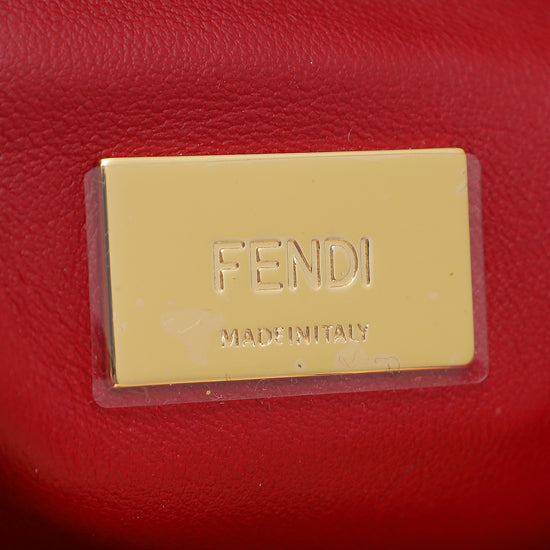 Fendi Red Lizard Iconic Peekaboo Bag