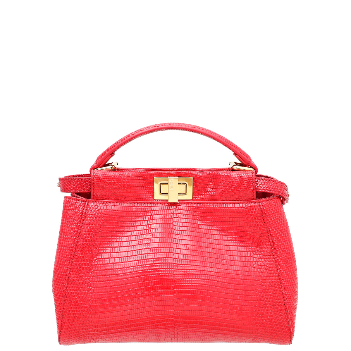 Fendi Red Lizard Iconic Peekaboo Bag-Fendi-THE CLOSET