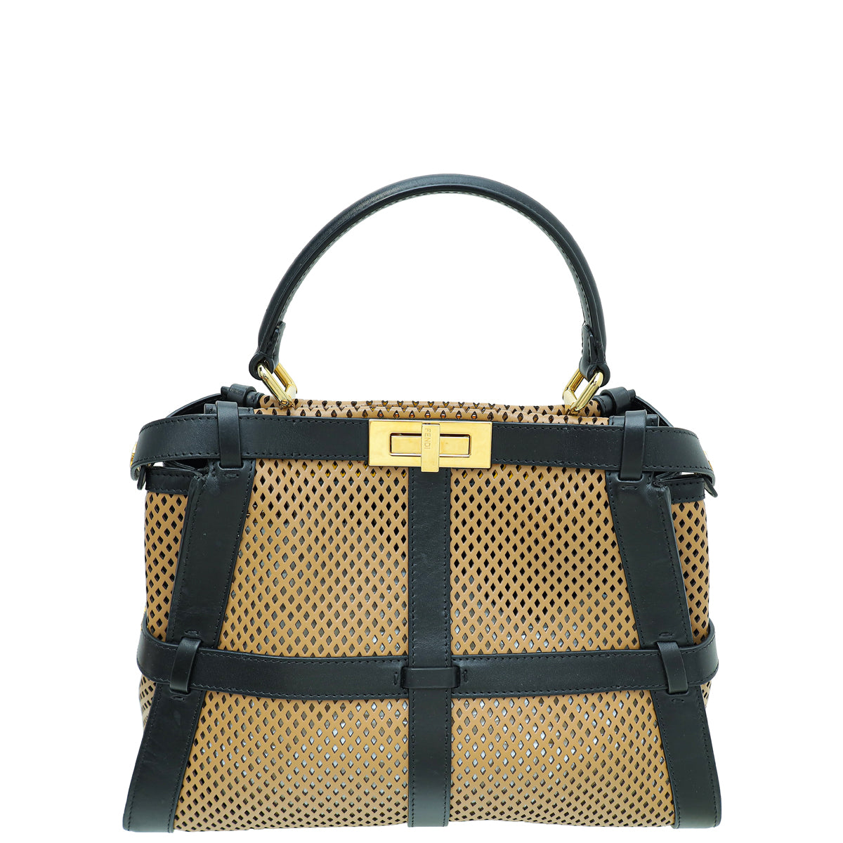 Fendi Bicolor Perforated Peekaboo Regular Bag-Fendi-THE CLOSET