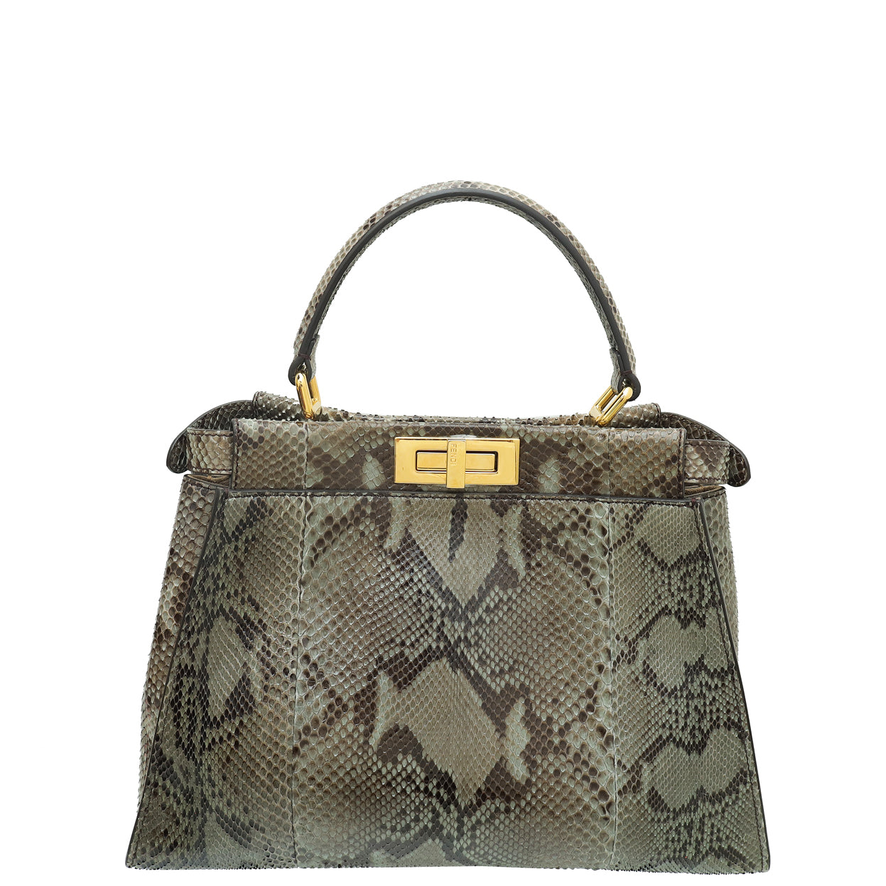 Fendi Grey Python Peekaboo Regular Bag-Fendi-THE CLOSET