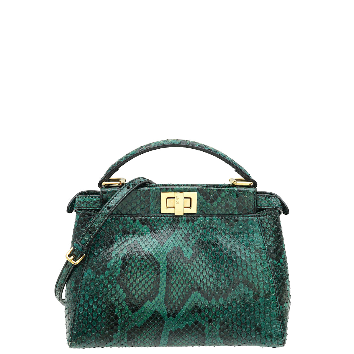 Fendi Green Python Peekaboo Mini Bag-Fendi-THE CLOSET