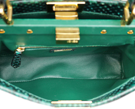 Fendi Green Python Peekaboo Mini Bag-Fendi-THE CLOSET