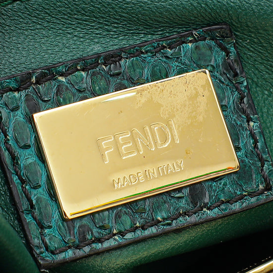 Fendi Green Python Peekaboo Mini Bag-Fendi-THE CLOSET