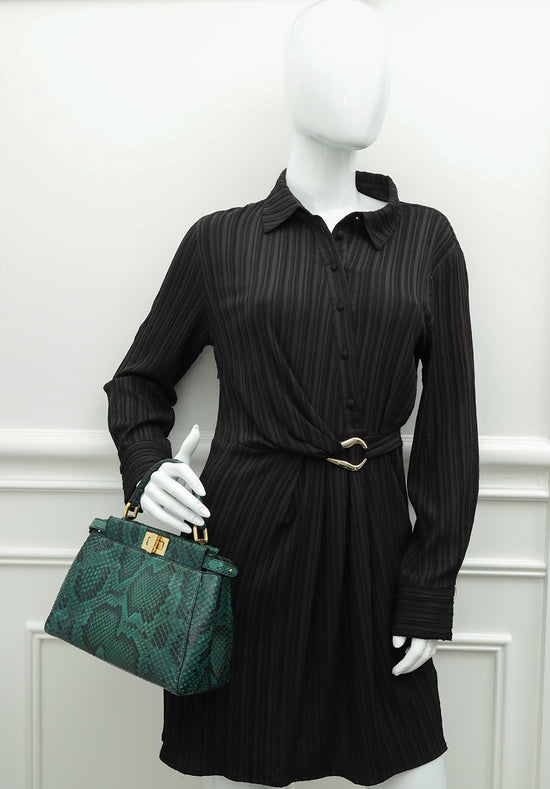 Fendi Green Python Peekaboo Mini Bag-Fendi-THE CLOSET