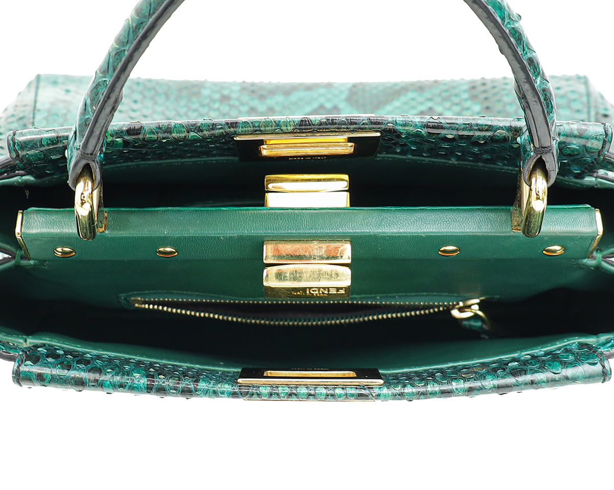 Fendi Green Python Peekaboo Mini Bag-Fendi-THE CLOSET