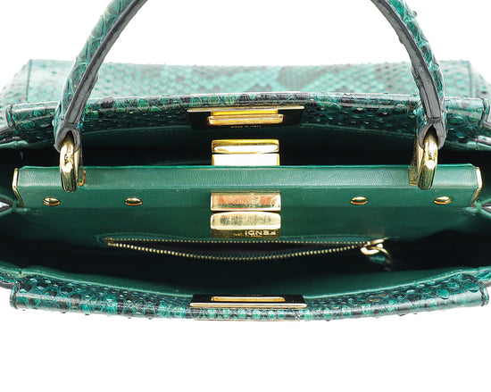 Fendi Green Python Peekaboo Mini Bag-Fendi-THE CLOSET