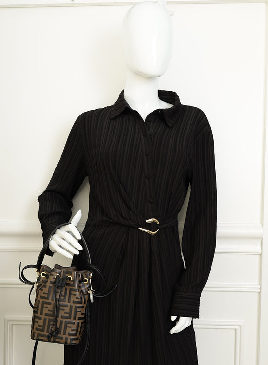 Fendi Bicolor FF Embossed Mon Tresor Mini Bucket Bag