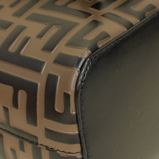 Fendi Bicolor FF Embossed Mon Tresor Mini Bucket Bag